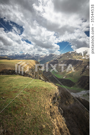 Scenic view on Caucasus mountains in Georgia. A 35544538