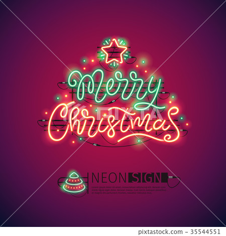 Merry Christmas Colorful Neon Sign Merry Christmas Colorful Neon Sign 35544551
