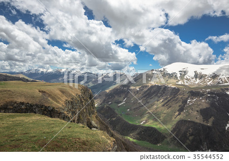 Scenic view on Caucasus mountains in Georgia. A Scenic view on Caucasus mountains in Georgia. A 35544552