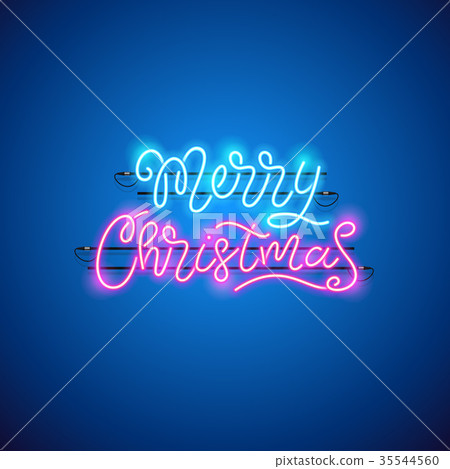 Merry Christmas Blue Pink Neon Sign Merry Christmas Blue Pink Neon Sign 35544560