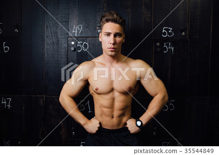 Portrait of fitness model handsome man , torso in 35544849