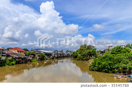 The river of Chanthaburi in a sunny day, Thailand The river of Chanthaburi in a sunny day, Thailand 35545780