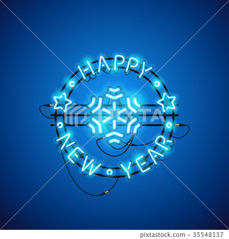 Happy New Year Blue Neon Sign Happy New Year Blue Neon Sign 35548137