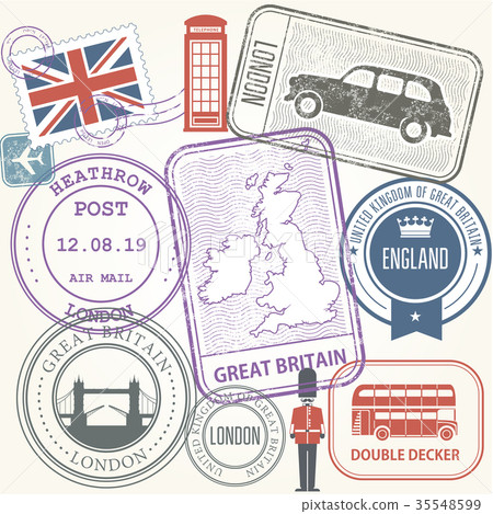 Travel stamps set - Great Britain and England 35548599