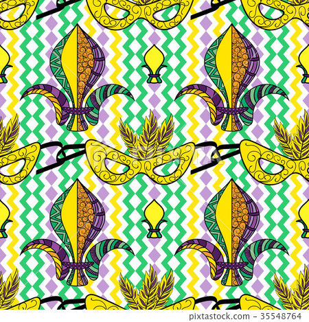 Mardi Gras seamless pattern 35548764