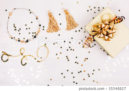 Stylish golden woman's accessories Stylish golden woman's accessories 35548827