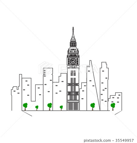 Isolated London cityscape 35549957