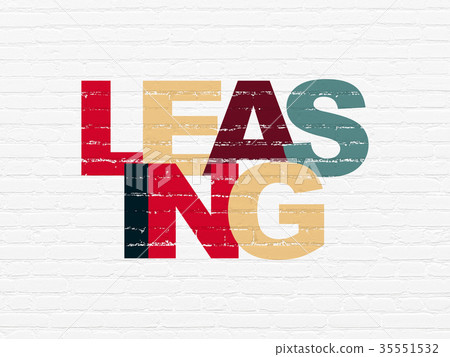 Business concept: Leasing on wall background - Stock Illustration