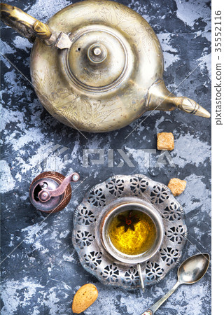 tea with oriental sweets 35552116