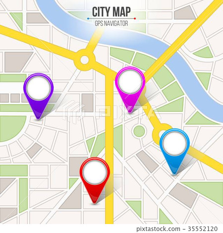 Creative vector illustration of map city. Street Creative vector illustration of map city. Street 35552120