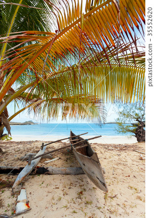 abandoned boat in sandy beach in madagascar abandoned boat in sandy beach in madagascar 35552620