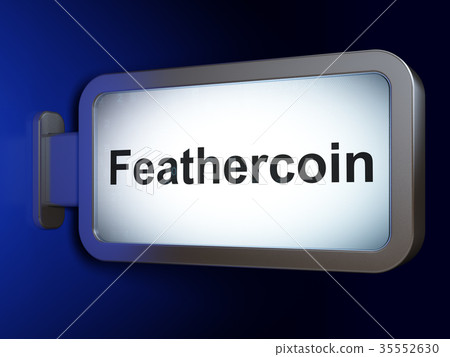 Blockchain concept: Feathercoin on billboard 35552630