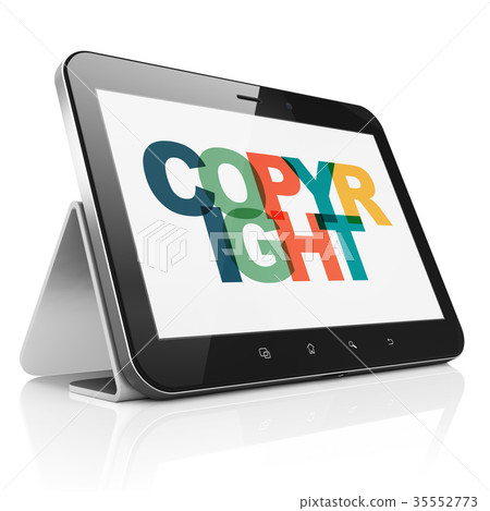 Law concept: Tablet Computer with Copyright on 35552773