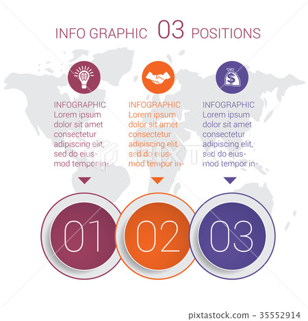 diagram info graphics. Vector template 3 positions 35552914