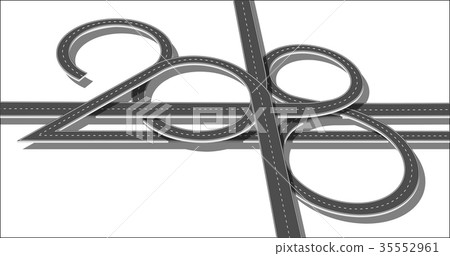 Top view highway with 2018 figures 35552961