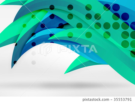 Vector colorful wave lines in white and grey 3d 35553791
