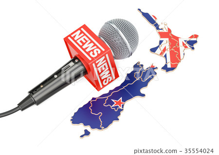 New Zealand News concept, microphone news New Zealand News concept, microphone news 35554024