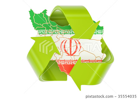 Recycling in Iran concept, 3D rendering Recycling in Iran concept, 3D rendering 35554035