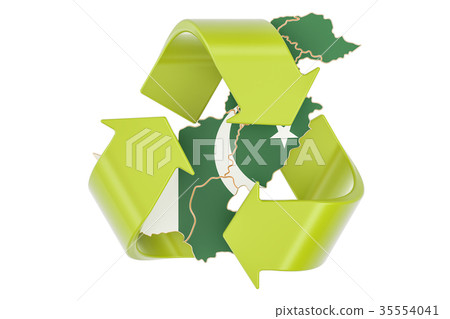 Recycling in Pakistan concept, 3D rendering 35554041