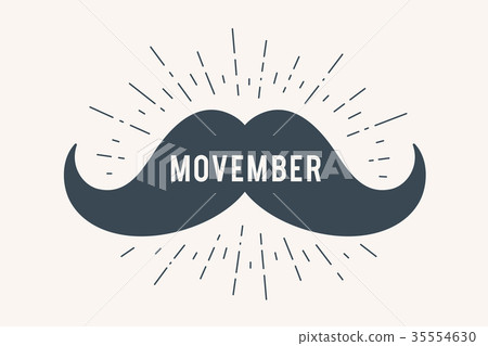 Poster and banner with text Movember and mustache 35554630
