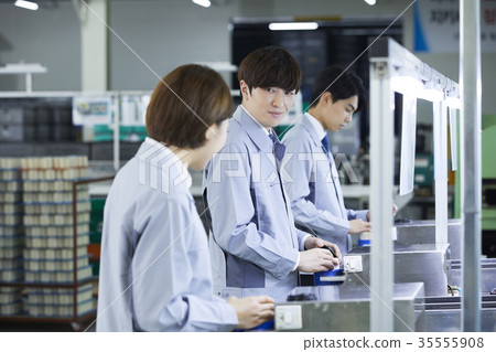 Factory, production line, worker Factory, production line, worker 35555908