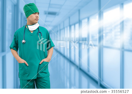 Male Surgeon Doctor Standing in Hospital 35556527