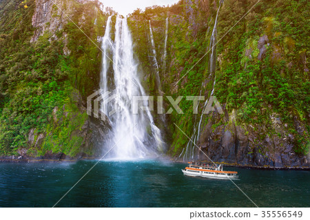 Stirling Falls at Milford Sound, New Zealand 35556549