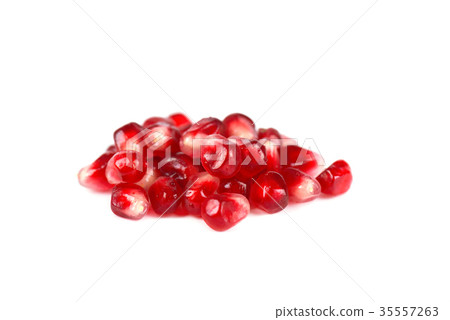 Ripe pomegranate fruit isolated on white 35557263