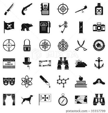 Travel in nature icons set, simple style 35557799