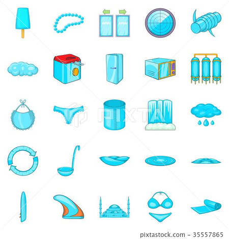 Beachwear icons set, cartoon style Beachwear icons set, cartoon style 35557865