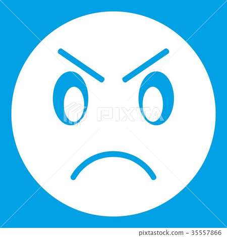 Annoyed emoticon white Annoyed emoticon white 35557866