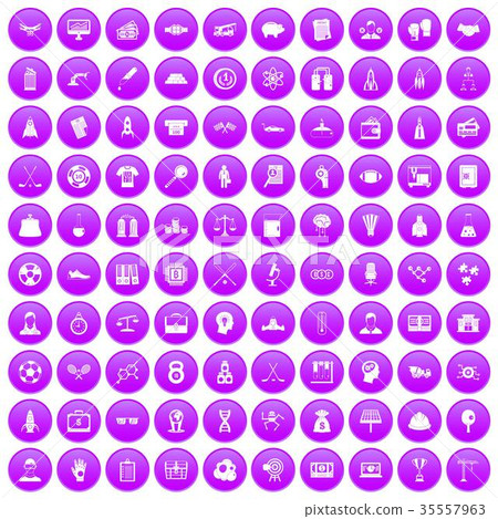 100 success icons set purple 100 success icons set purple 35557963