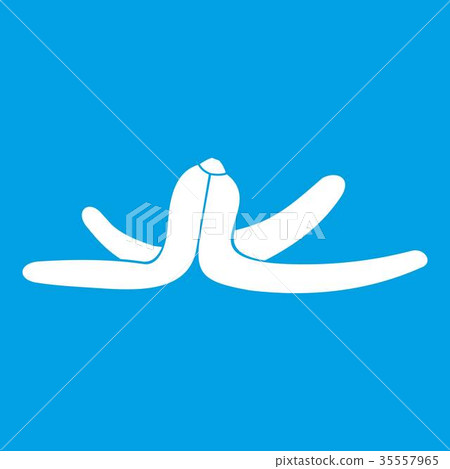 Banana skin icon white 35557965