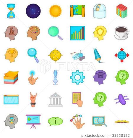 Idea icons set, cartoon style Idea icons set, cartoon style 35558122