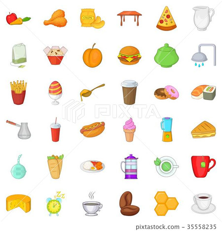 Good breakfast icons set, cartoon style Good breakfast icons set, cartoon style 35558235