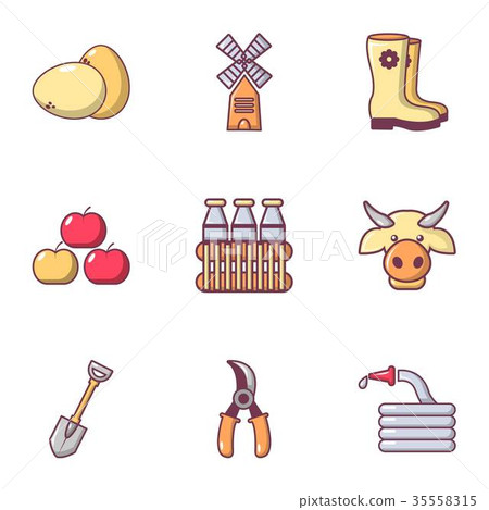 Agriculture icons set, flat style - Stock Illustration [35558315] - PIXTA