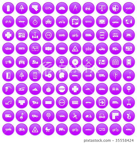 100 location icons set purple 100 location icons set purple 35558424