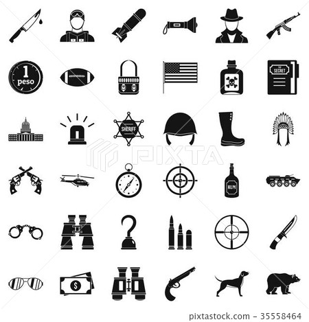 Cartridge icons set, simple style Cartridge icons set, simple style 35558464