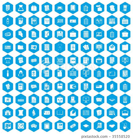100 document icons set blue 100 document icons set blue 35558520
