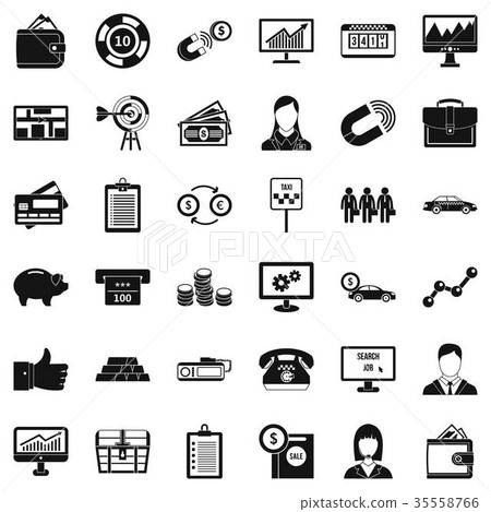 Business group icons set, simple style Business group icons set, simple style 35558766