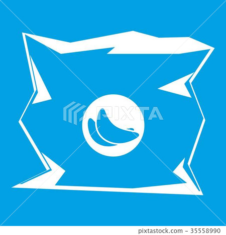 Crumpled bag of chips icon white 35558990