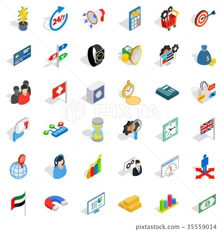 Good strategy icons set, isometric style Good strategy icons set, isometric style 35559014