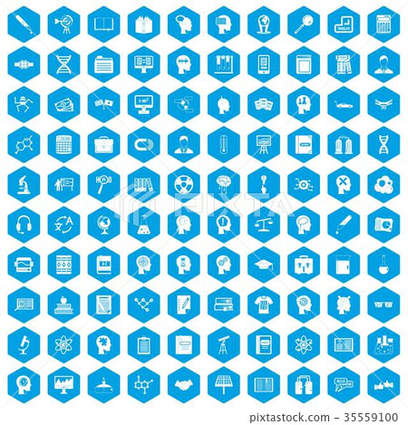 100 knowledge icons set blue 100 knowledge icons set blue 35559100