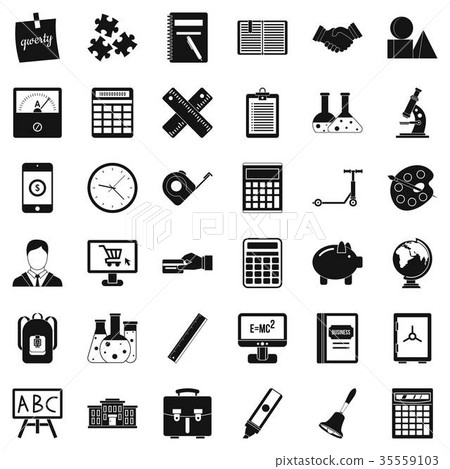 New calculator icons set, simple style 35559103