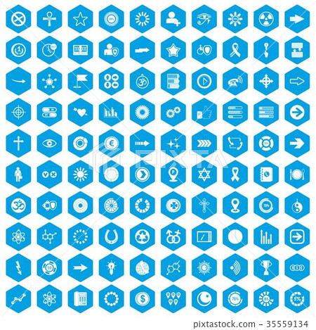 100 graphic elements icons set blue 100 graphic elements icons set blue 35559134
