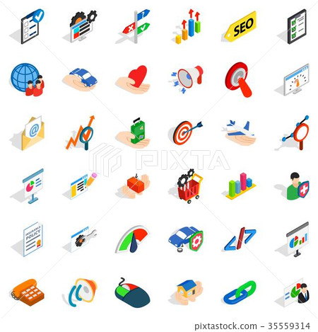 Good career icons set, isometric style Good career icons set, isometric style 35559314