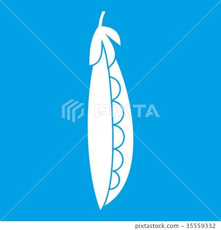 Fresh peas icon white 35559332