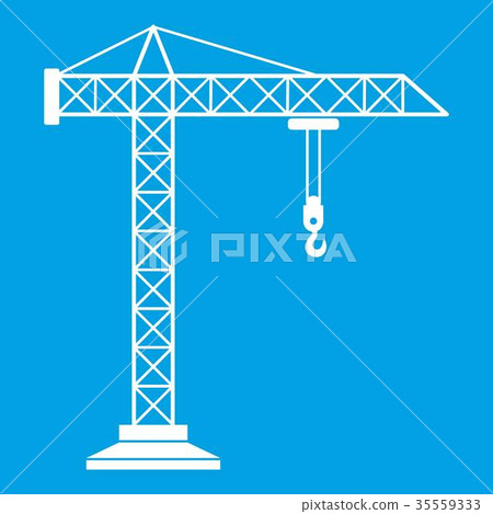 Construction crane icon white 35559333