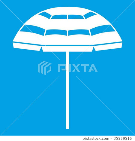 Beach umbrella icon white Beach umbrella icon white 35559516