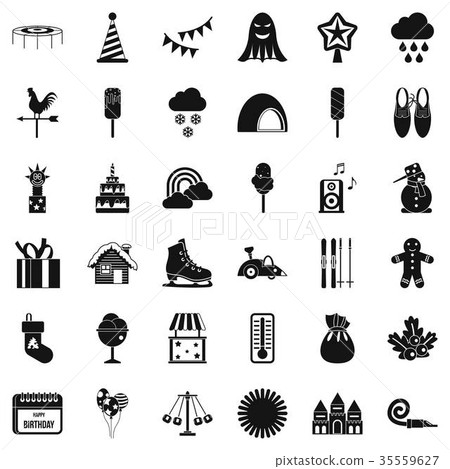 Children carousel icons set, simple style 35559627